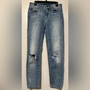 Judy Blue Adelene Girlfriend Distressed Jean Light Blue Size 7/28